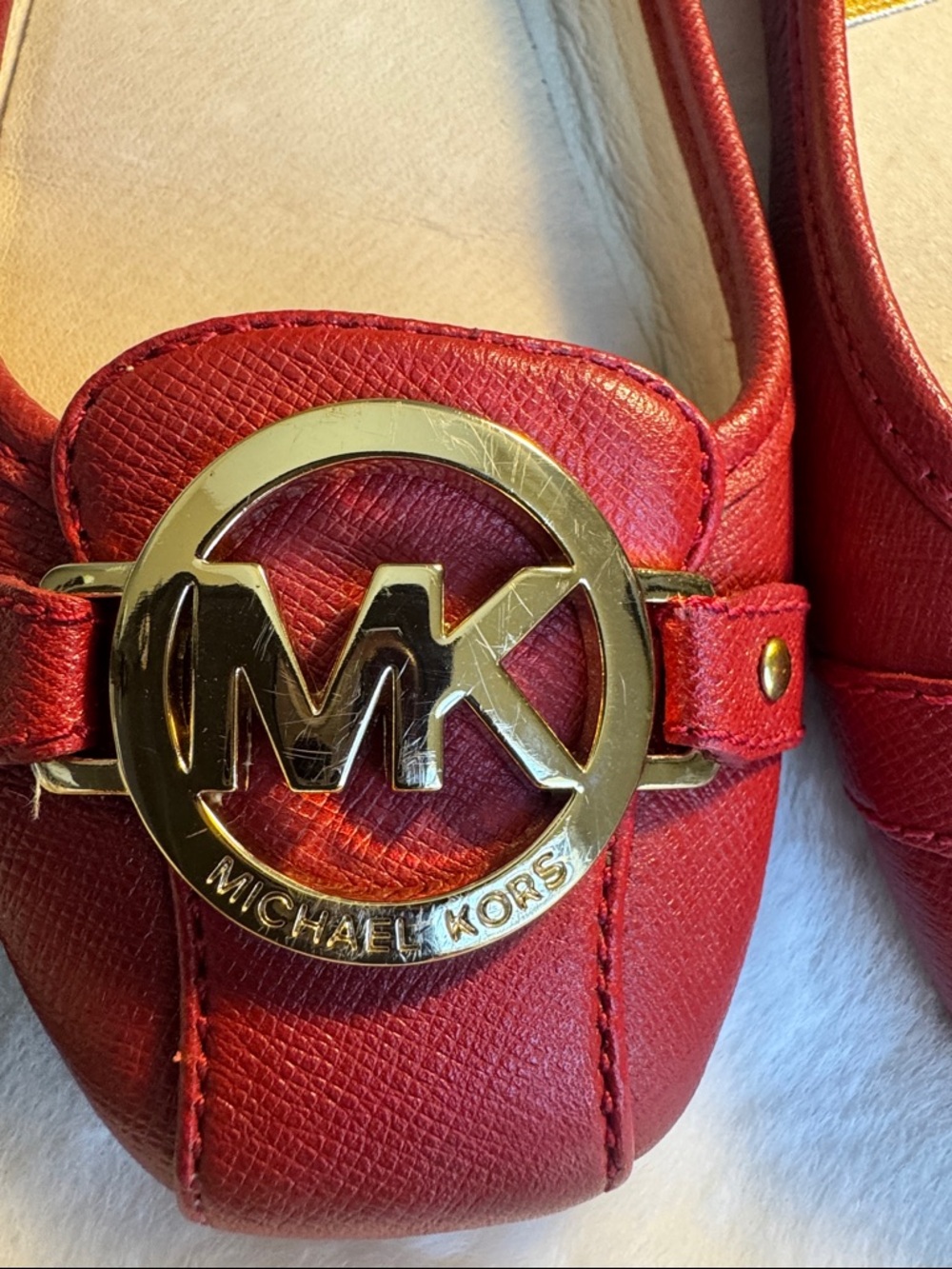 MICHAEL Michael Kors Red and Gold Fulton Moc Ballet Flats Size 6.5 - Picture 8 of 10